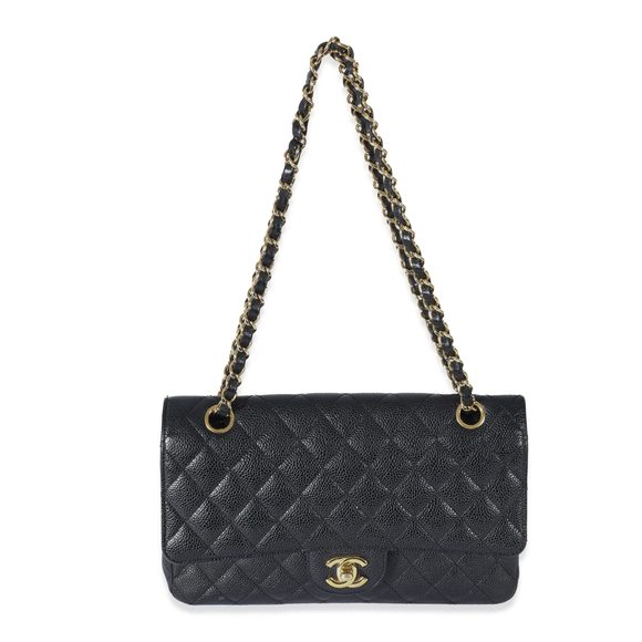 Chanel Black Quilted Caviar Medium Double Flap Bag - Picture 7 of 8